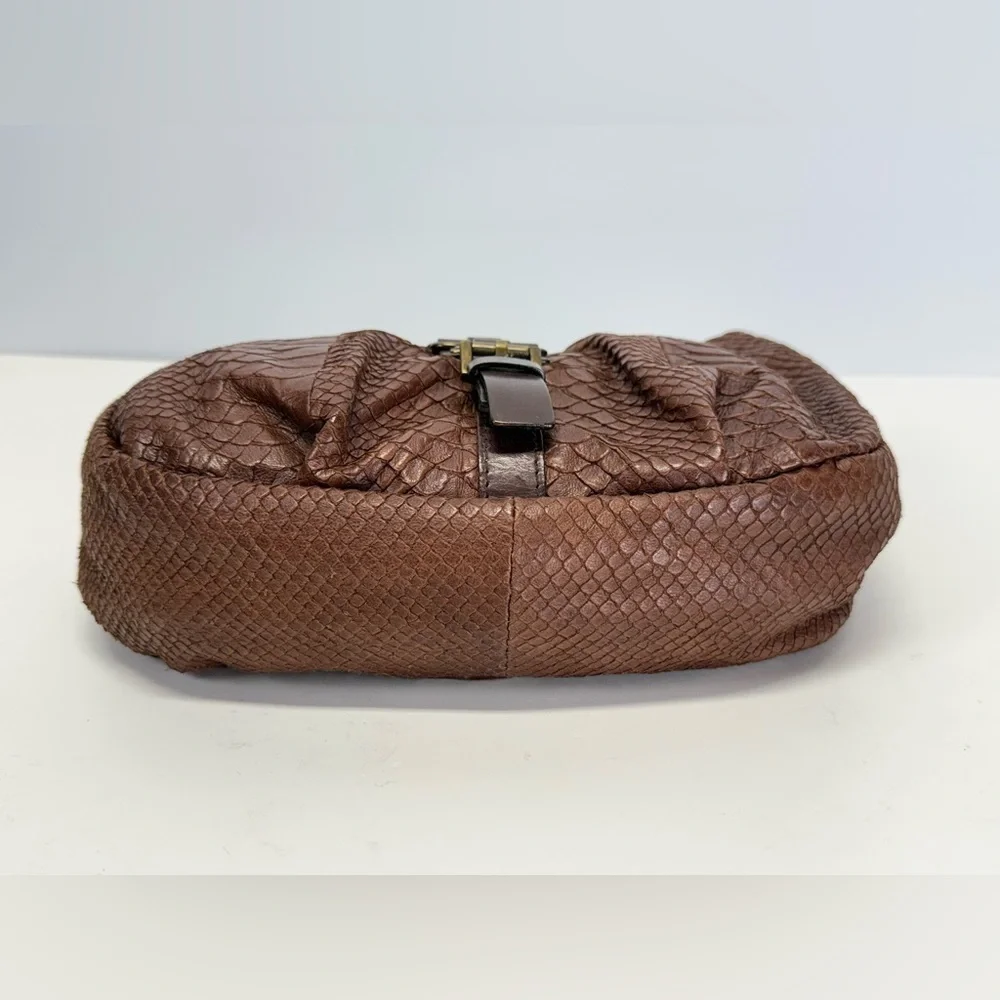 MARTINA CAPONI Brown reptile imprinted leather small shoulder bag - Picture 7 of 11
